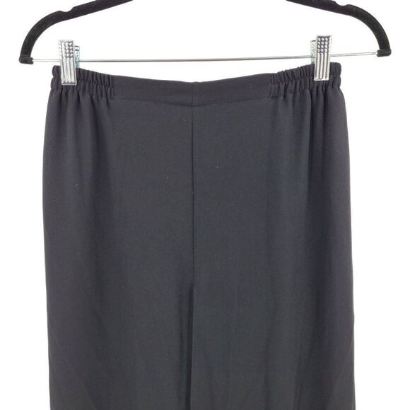 Vintage Formal High-rise Wide Leg Pants 8 Black Sheer Skirted Caped Embroidered - Picture 6 of 12